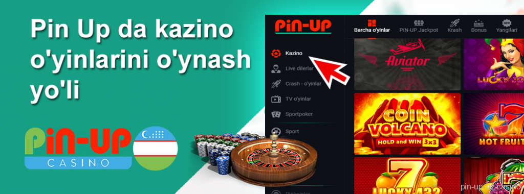 Pin Up Uzbekistan da kazino o'ynashni boshlang