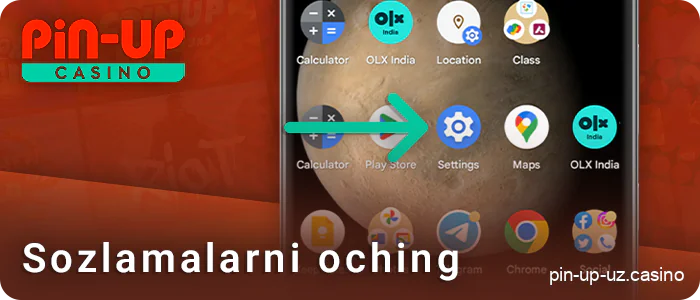 Android qurilma sozlamalariga o'ting